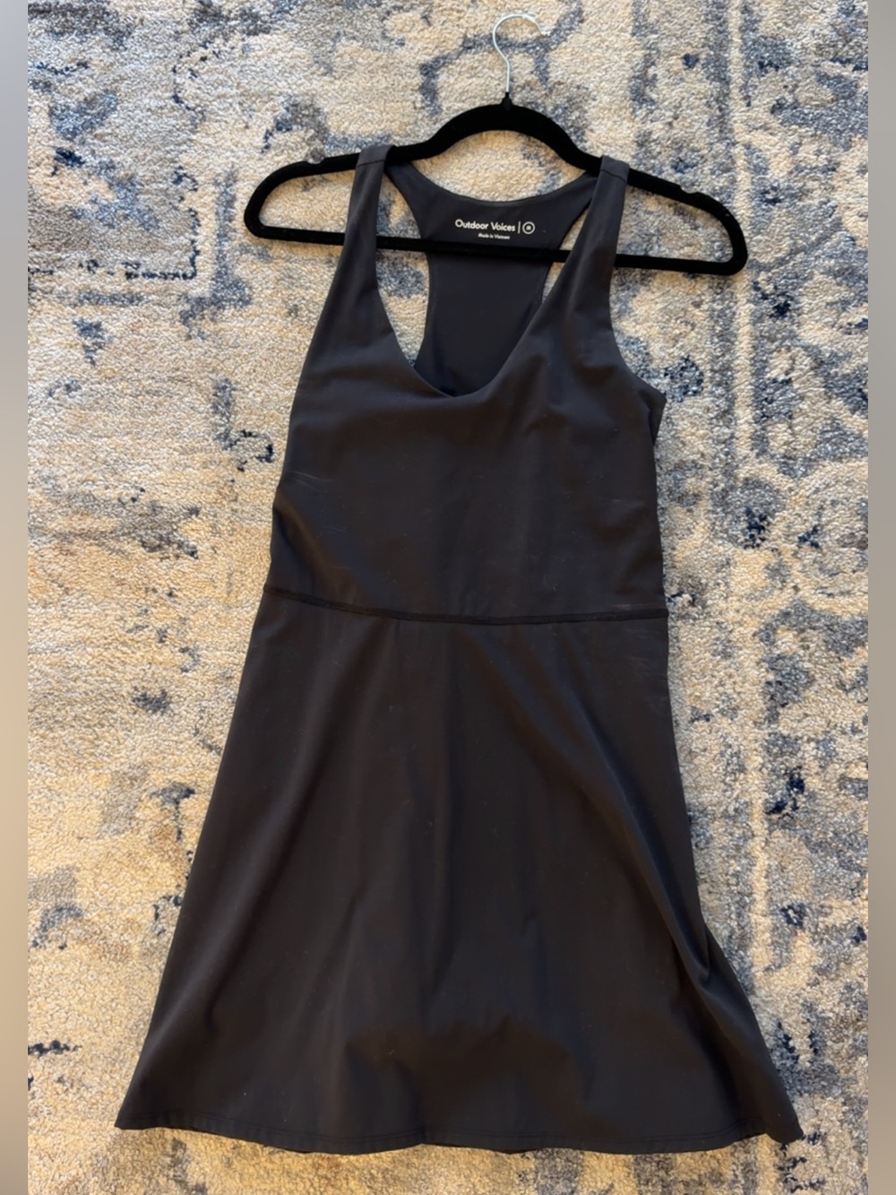 Outdoor Voices Black Scoop Neck Active Tennis Dress